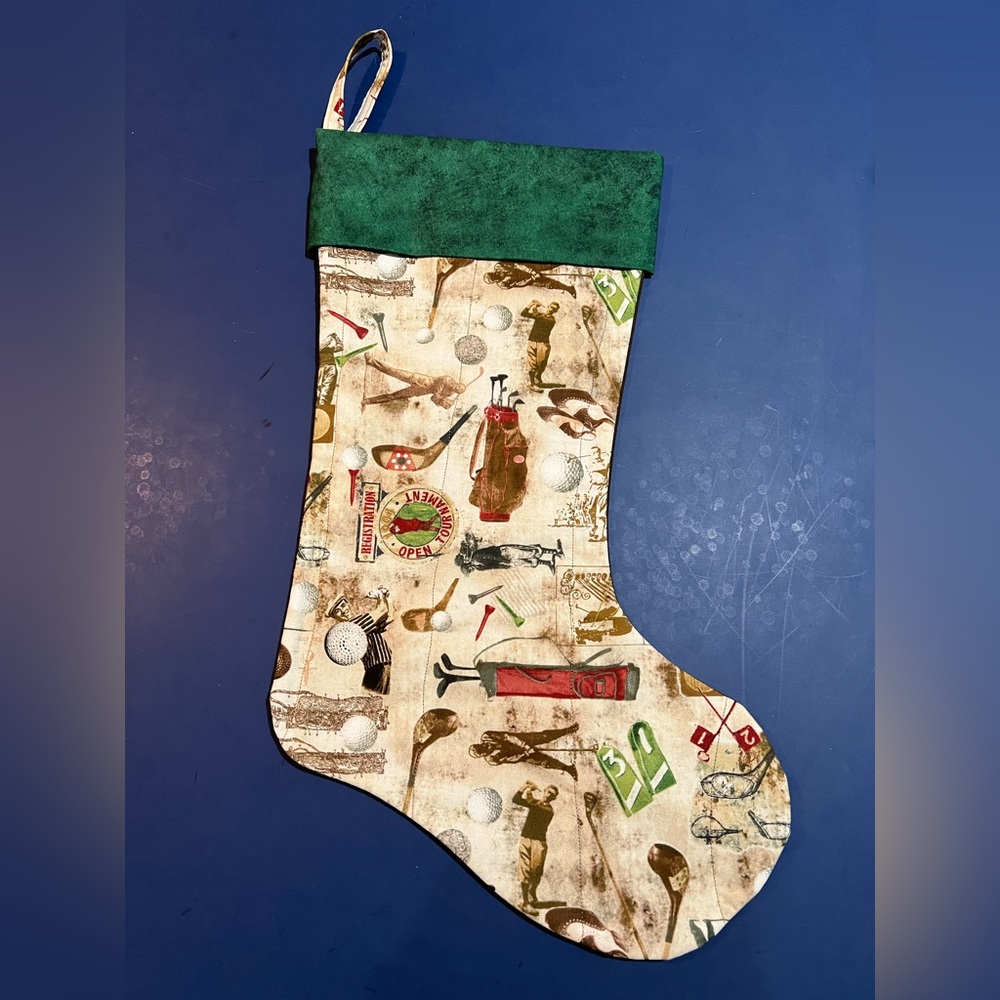 Golf themed Christmas stocking